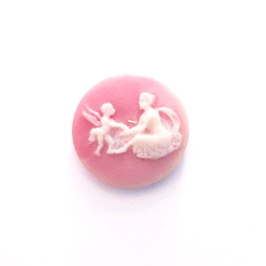 Cameo Plastic Round 18mm Fairy Peach Ivory