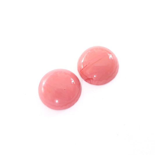 Cabochon Glass Stone Round 18mm Coral Unfoiled art 2090