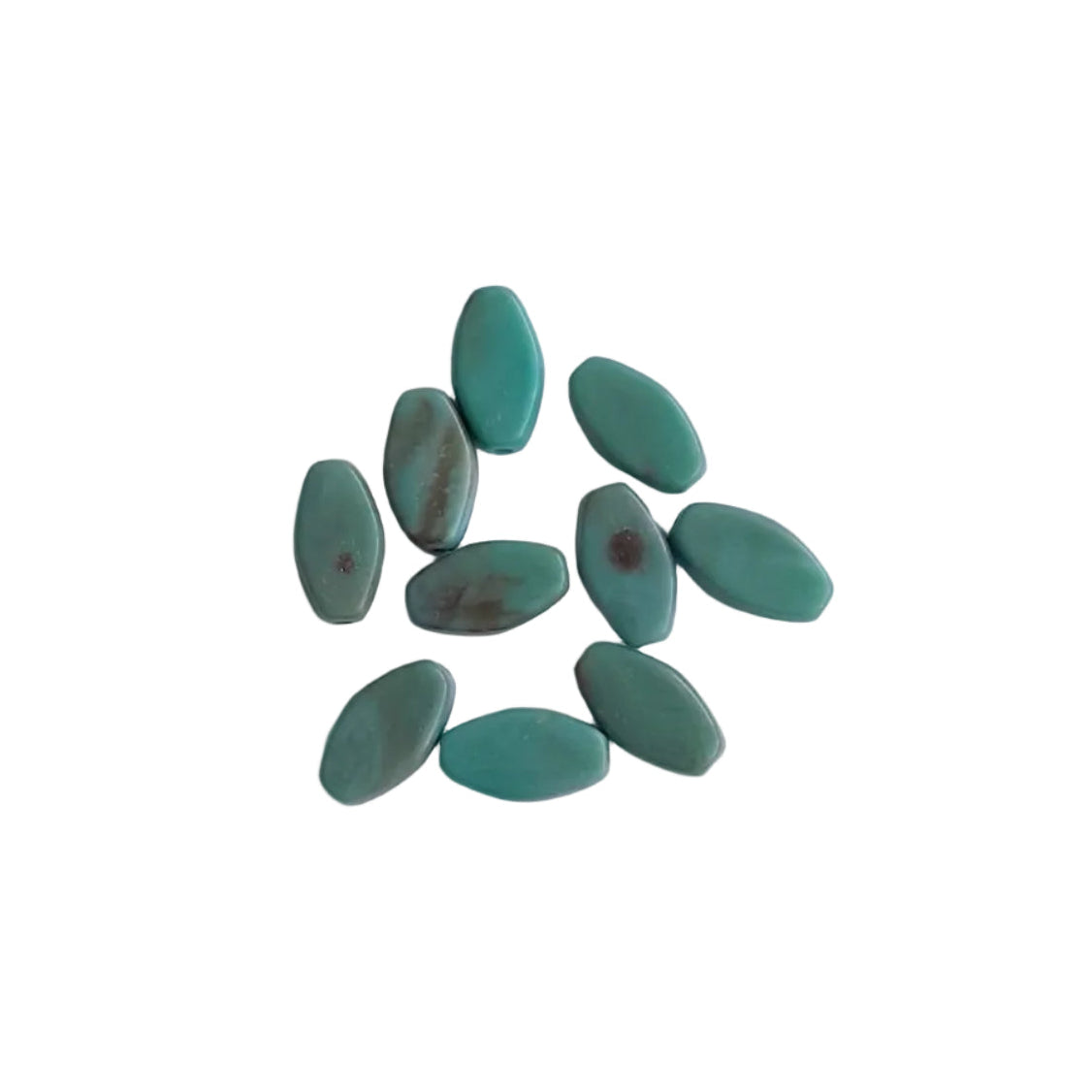 Plastic Bead Turquoise Flat Diamond 13x8mm | Pack of 10
