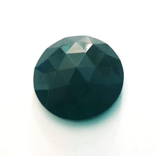 Flatback Stone Glass Round Facet 30mm Black