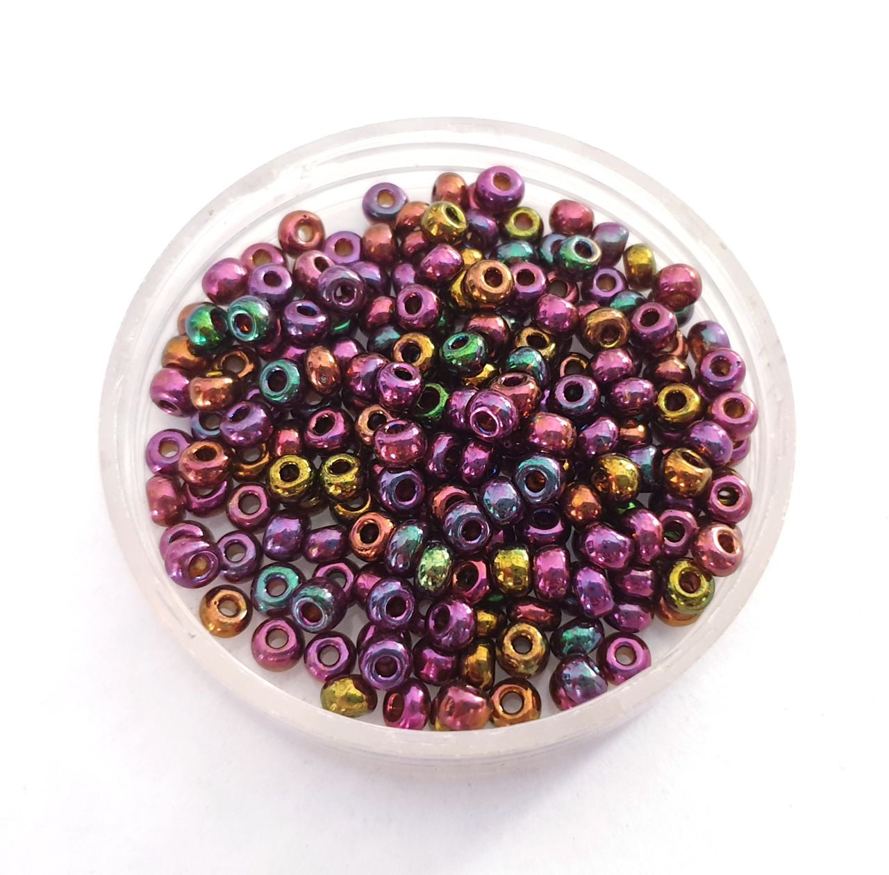 5 0 4.5mm Metallic Iris Purple Mix Czech Seed Bead