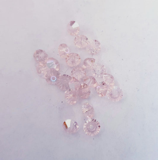 Machine Cut Czech Preciosa Crystal Saucer Spacer Rosaline Pink AB 5x3mm