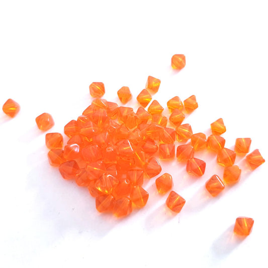 Orange Transparent  Bicone Czech Glass Bead 6mm