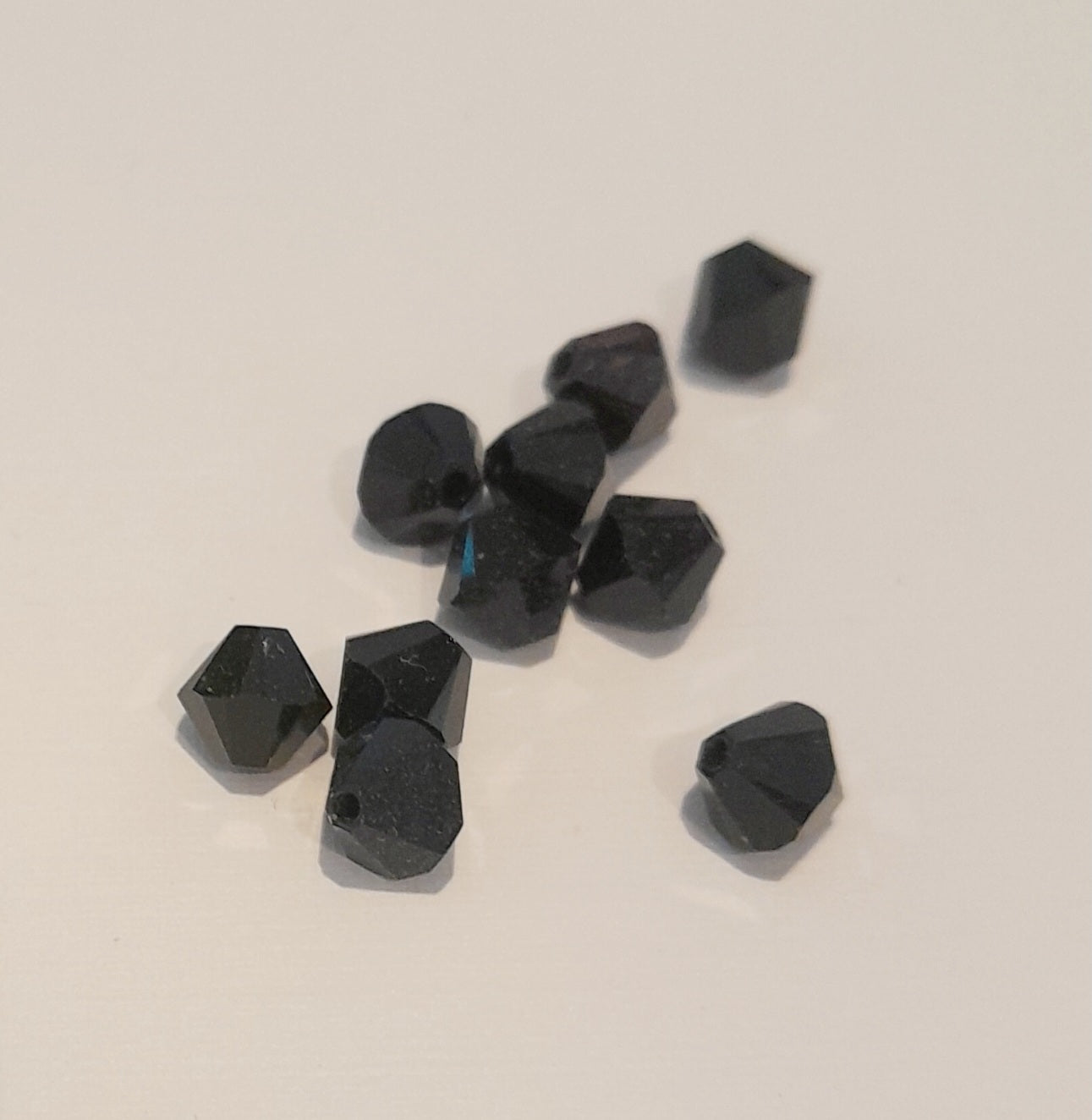 6mm swarovski bicone jet black beads