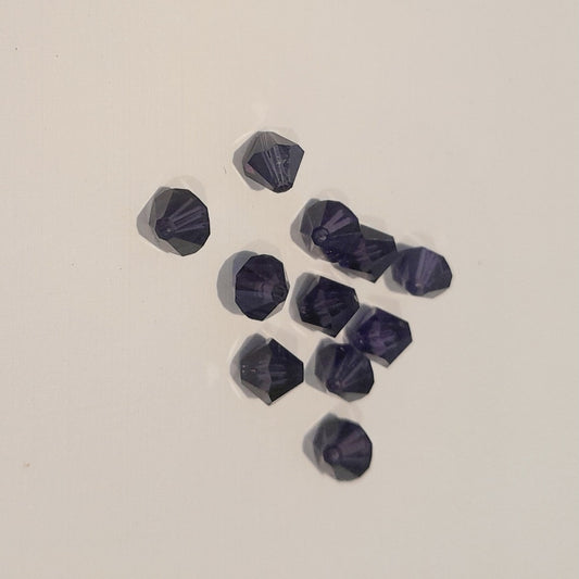 6mm purple velvet transparent beads bicone swarovski