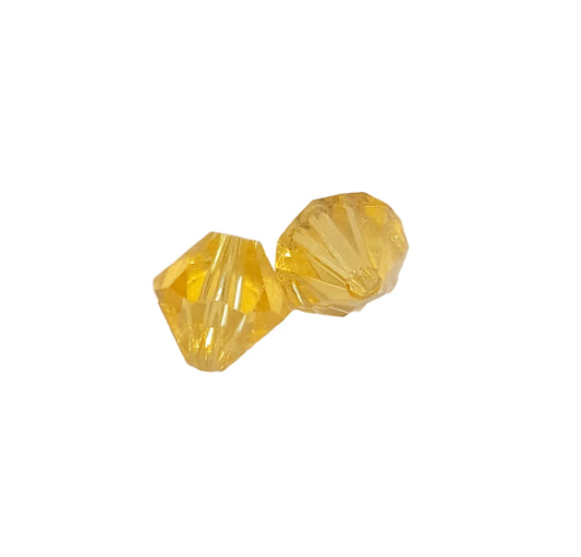 8mm faceted yellow swarovski crystal beads light topaz