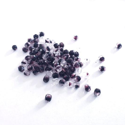 4mm Amethyst Dark Mix Fire Polished Bead