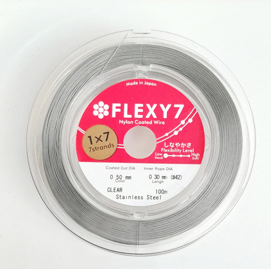 Tiger Tail 1x7 Flexy Cable Steel Beading Jewellery Wire  | Japanese | 100m Spool