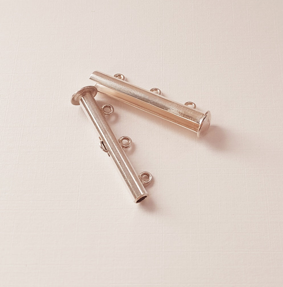 Slider Clasp 3 Strand 3 Loop 33mm Sterling Silver