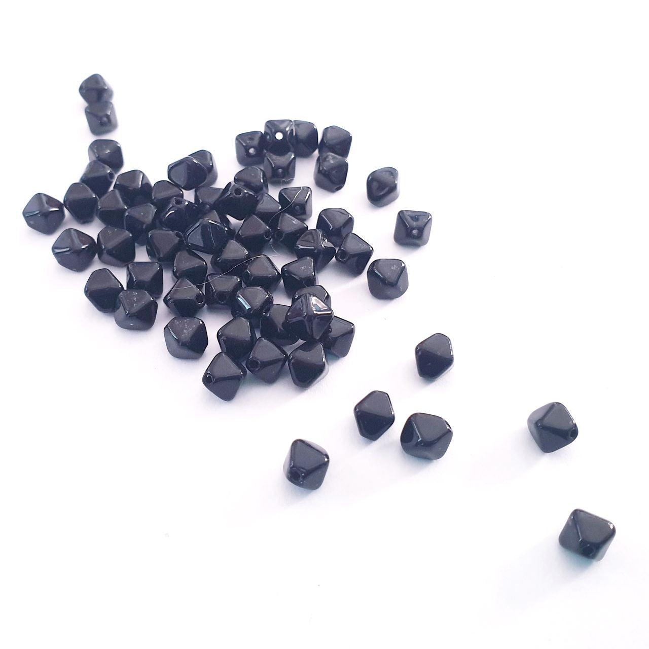 Black Bicone Czech Glass Bead 6mm