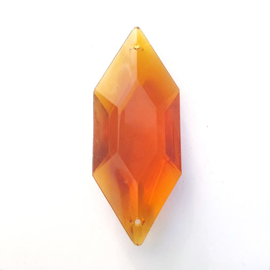 Vintage Crystal Drop Topaz 85x35mm Two Hole