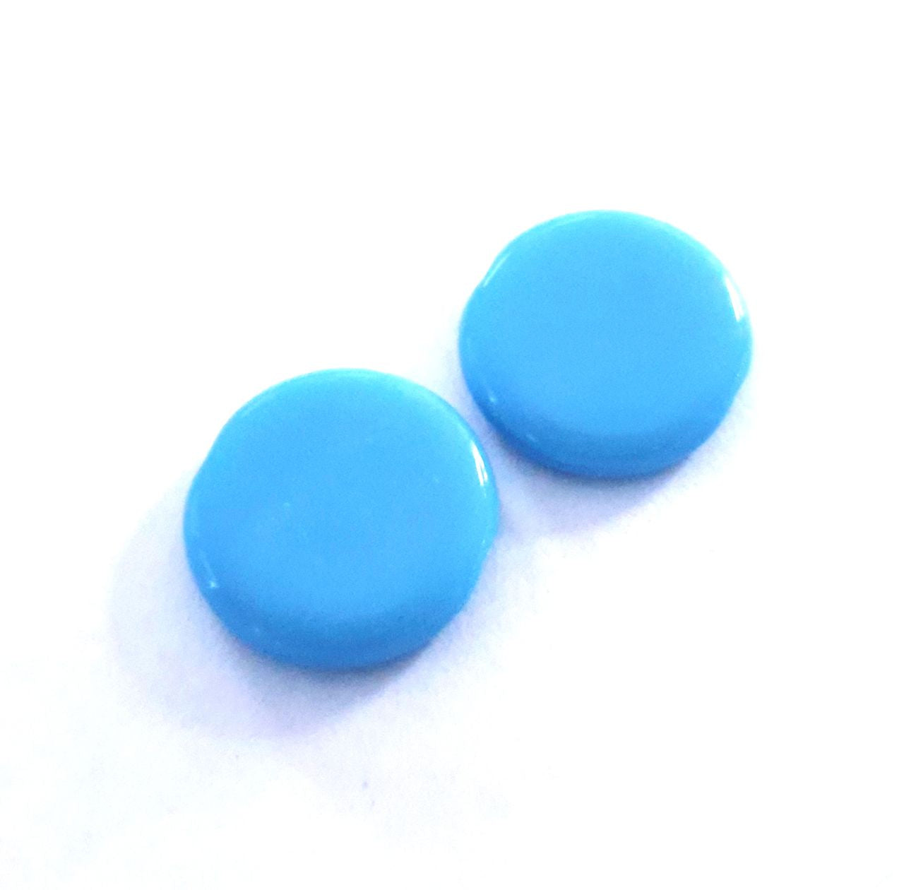 Coin 17mm Turquoise Opaque Czech Glass Bead