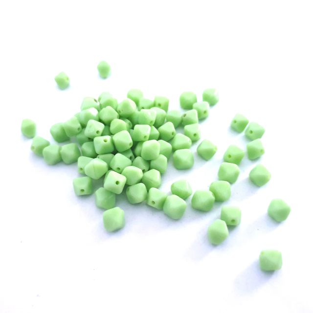 Light Green Opaque Bicone Czech Glass Bead 6mm