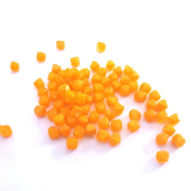 Pumpkin Opalino Bicone Czech Glass Bead 6mm