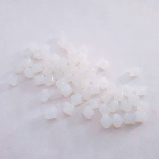 White Opalino Bicone Czech Glass Bead 6mm