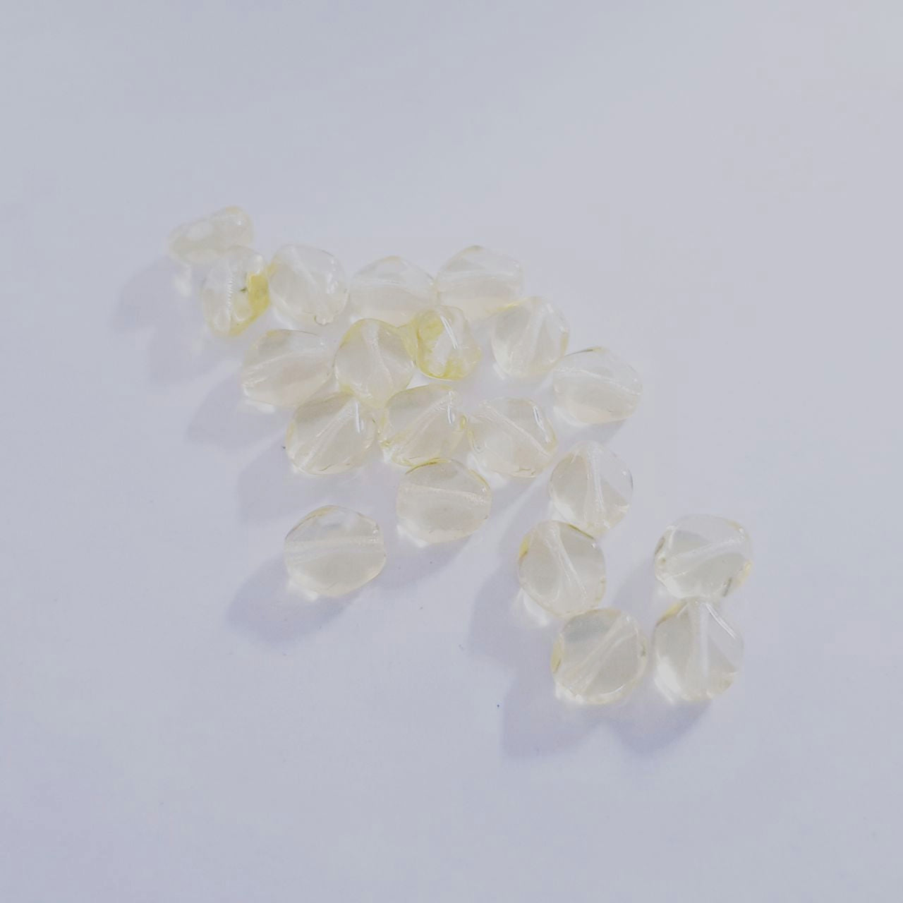 Diamond 9x8mm Jonquil Yellow Czech Glass Bead