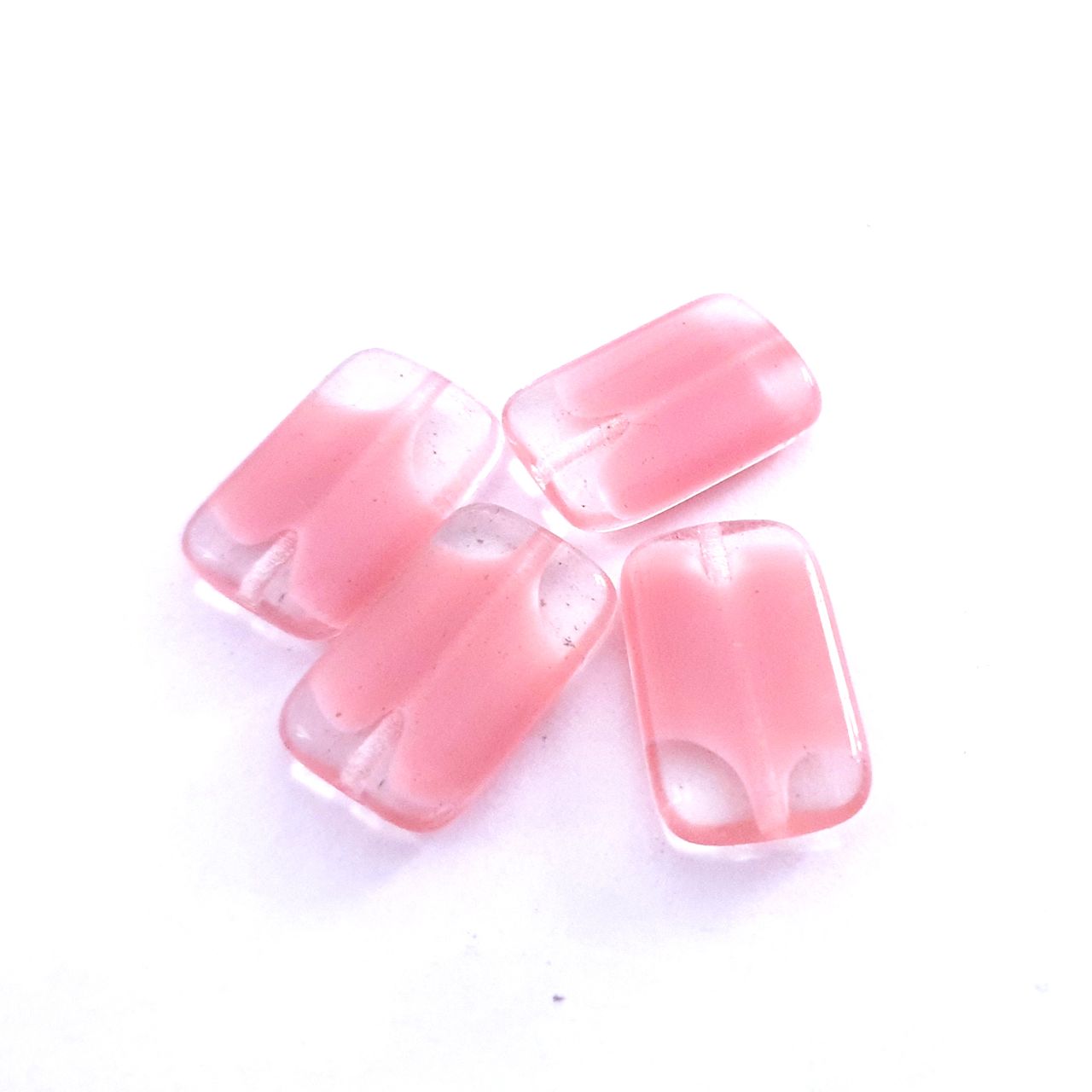 Rectangle 16x10mm Pink Mix Czech Glass Bead | Pack of 10