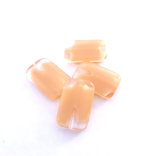 Rectangle 16x10mm Camel Mix Czech Glass Bead