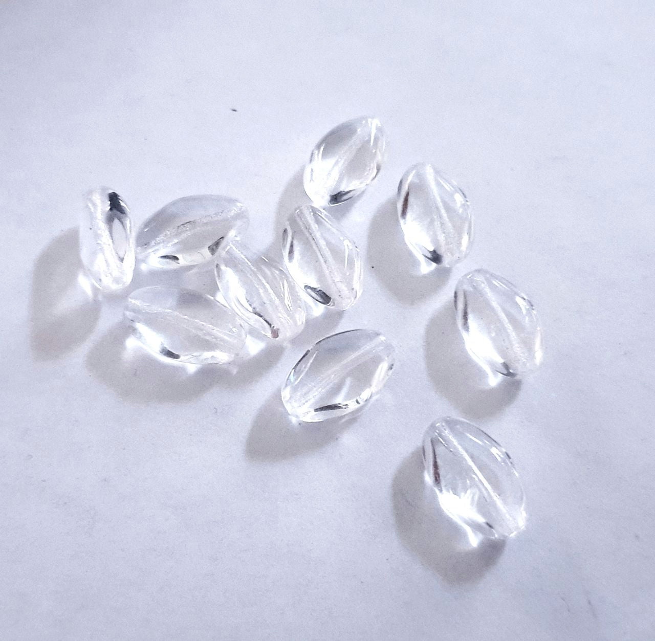Diamond 15x9mm Clear Transparent Czech Glass Bead