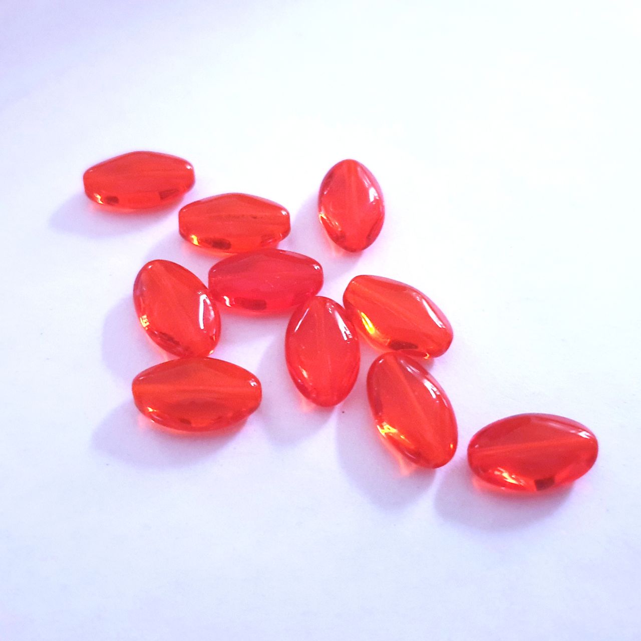 Diamond Orange Transparent 15x9mm Czech Glass Bead