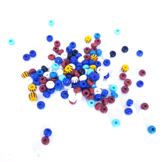 Seed Beads Striped Opaque Mix