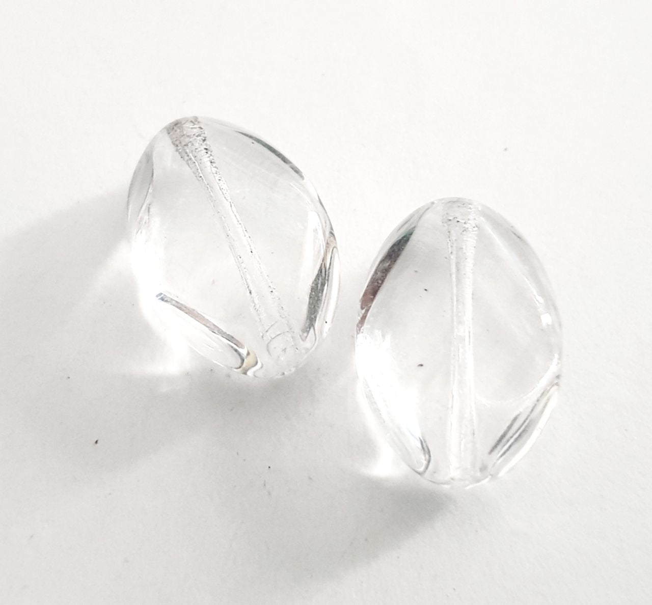 Diamond 18x12mm Clear Transparent Czech Glass Bead