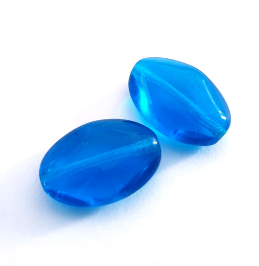 Diamond 18x12mm Turquoise Transparent Czech Glass Bead