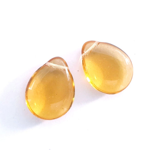Drop 12x18mm Topaz Transparent Czech Glass Beads