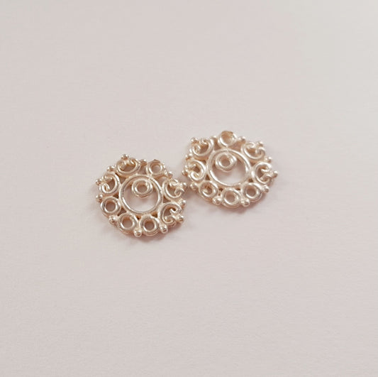 Earring Drop Filigree Style Sterling Silver 13mm | Pack of 2