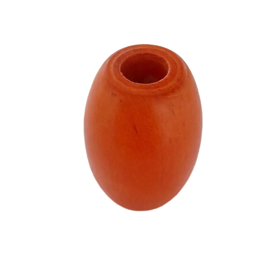 extra large smooth, egg-shaped orange object with a hollow center opening, photographed on a plain light background.