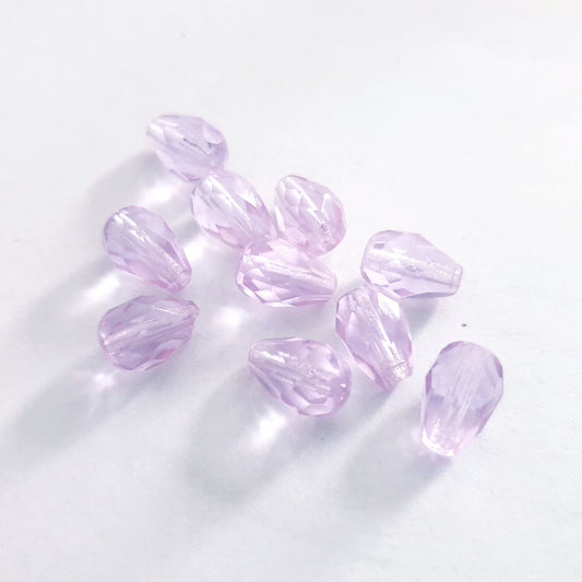 10x7mm Transparent Alexandrite Czech Fire Polished Bead