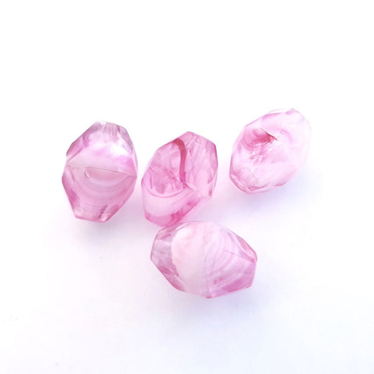 13x10mm Oval Pink Mix Czech Fire Polished Bead