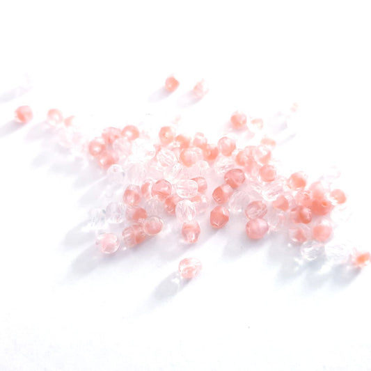 4mm Vintage Pink Mix Czech Fire Polished Bead