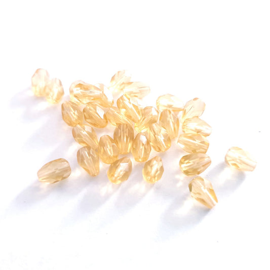 7x5mm Light Topaz Czech Fire Polished Drop | Pack of 25