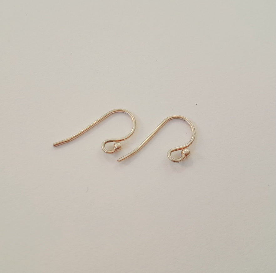 Earring Hook Goose Neck Plain Dot Style Sterling Silver | Pack of 2