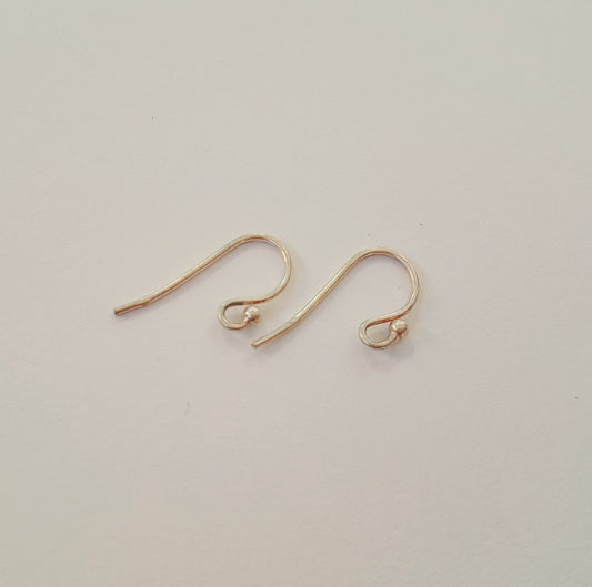 Earring Hook Goose Neck Plain Dot Style Sterling Silver | Pack of 2