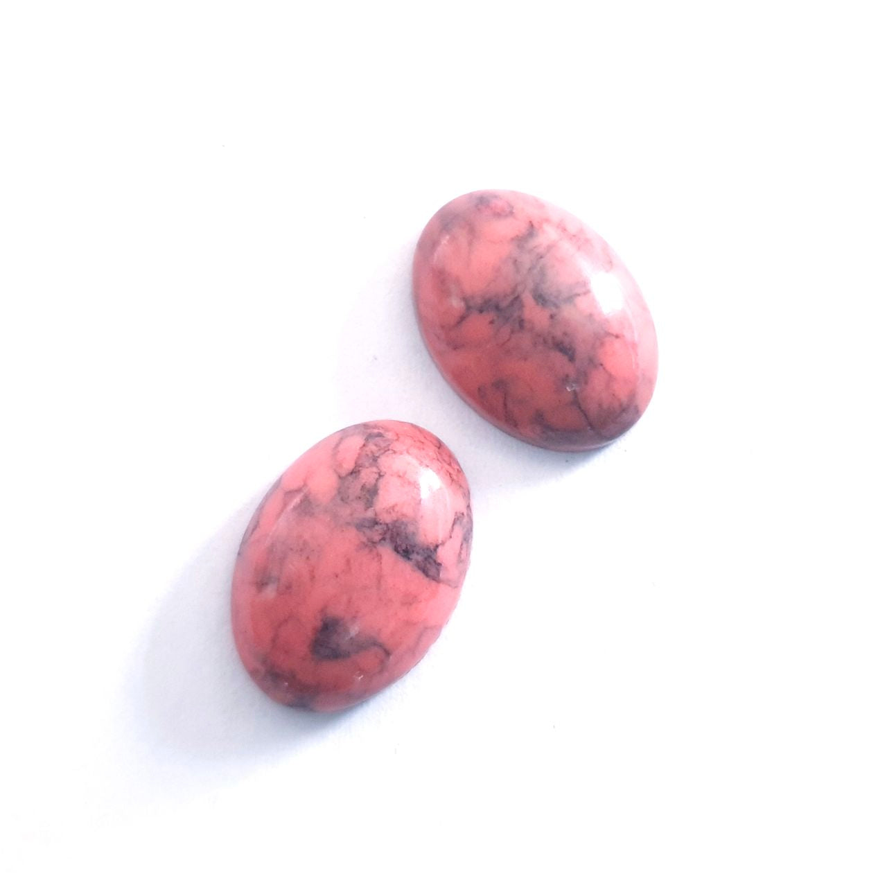 Cabochon Plastic Oval Faux Pink Coral 18x13mm
