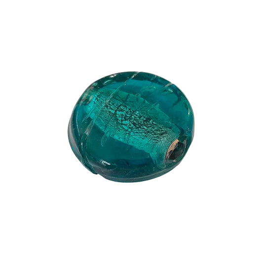 indian glass 25mm round flat bead chunky