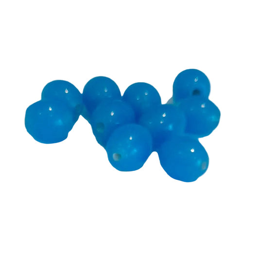 Indian Glass Bead Oval 12x9mm Mid Blue Opalino| Pack of 10