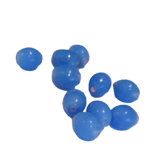 Indian Glass Bead Oval 12x9mm Periwinkle Blue Opalino | Pack of 10