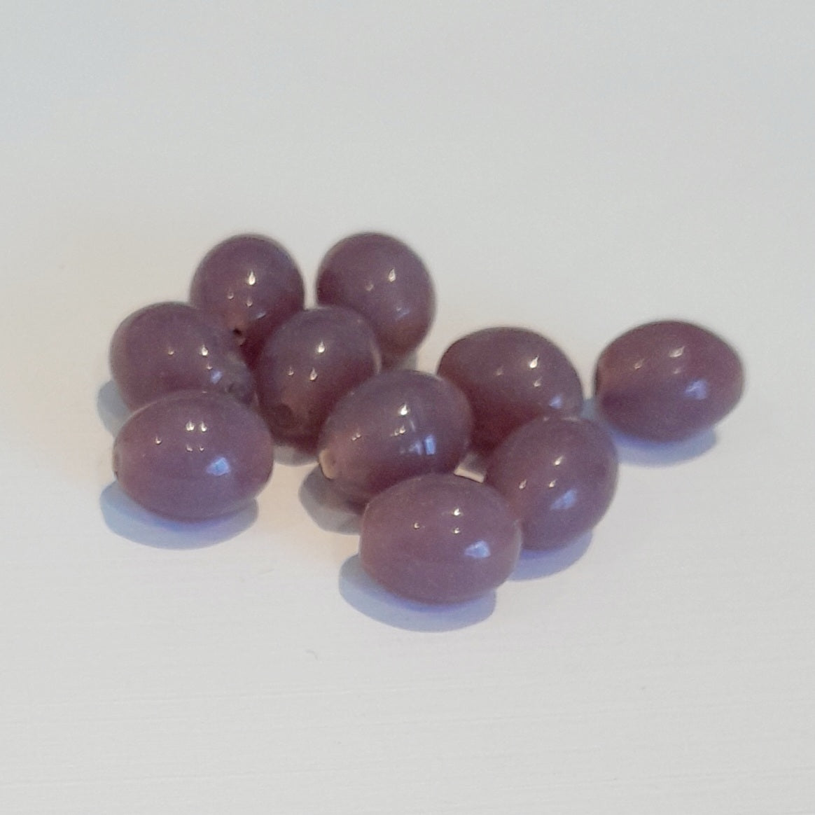 Indian Glass Bead Oval 12x9mm Lavender Purple Opalino | Pack of 10