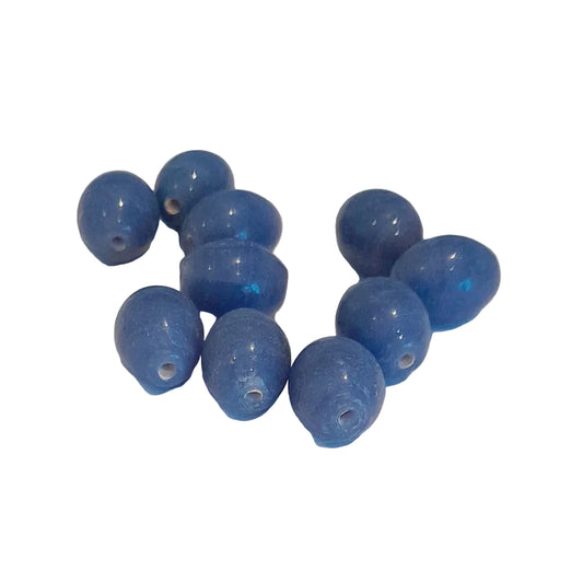 Indian Glass Bead Oval 12x9mm Dusty Purple Opalino | Pack of 10