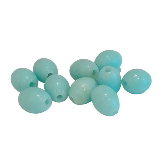 Indian Glass Bead Oval 12x9mm Sea Mist Opaque| Pack of 10