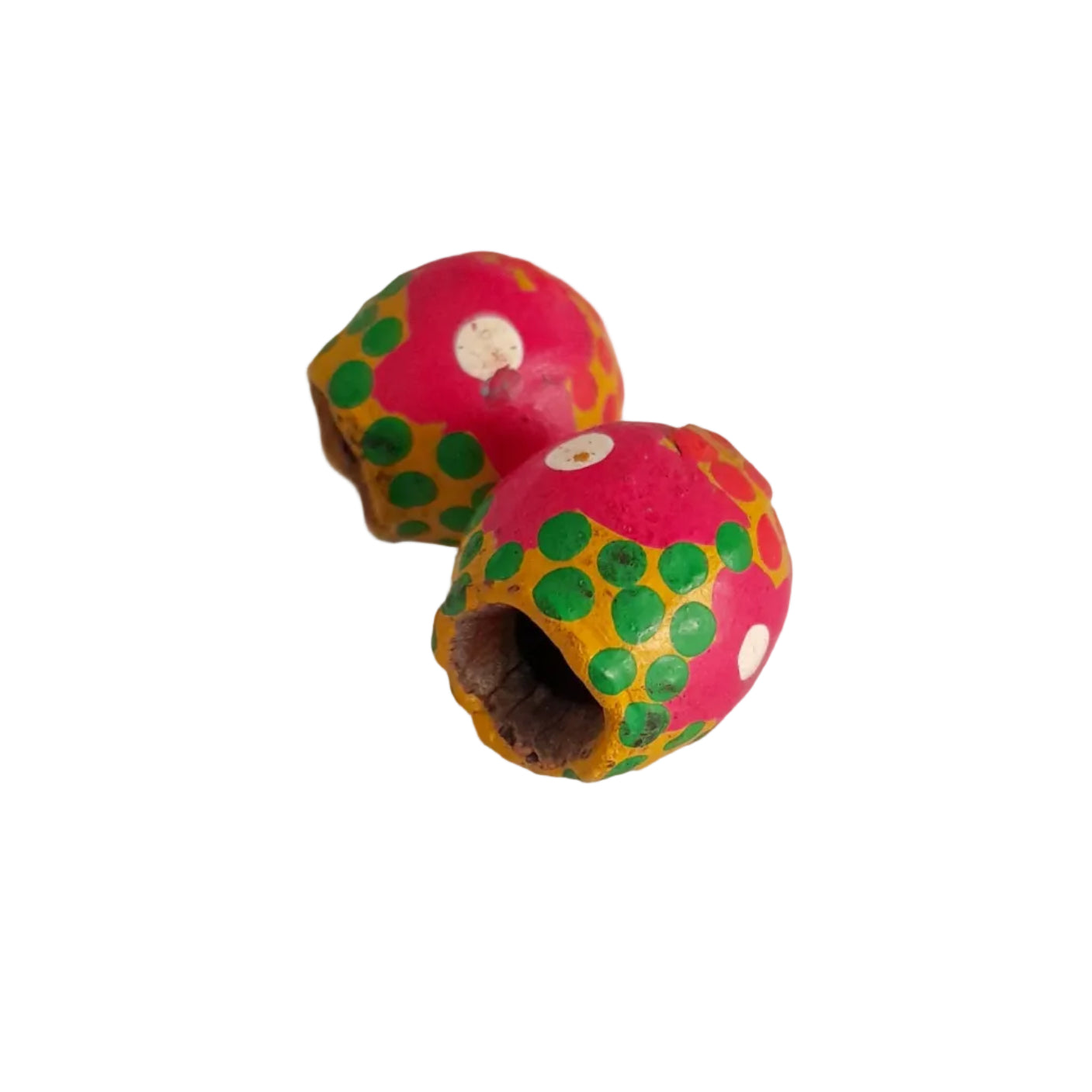 Indigenous Marri Redgum Hand Painted Nut Red Pink Green 20mm