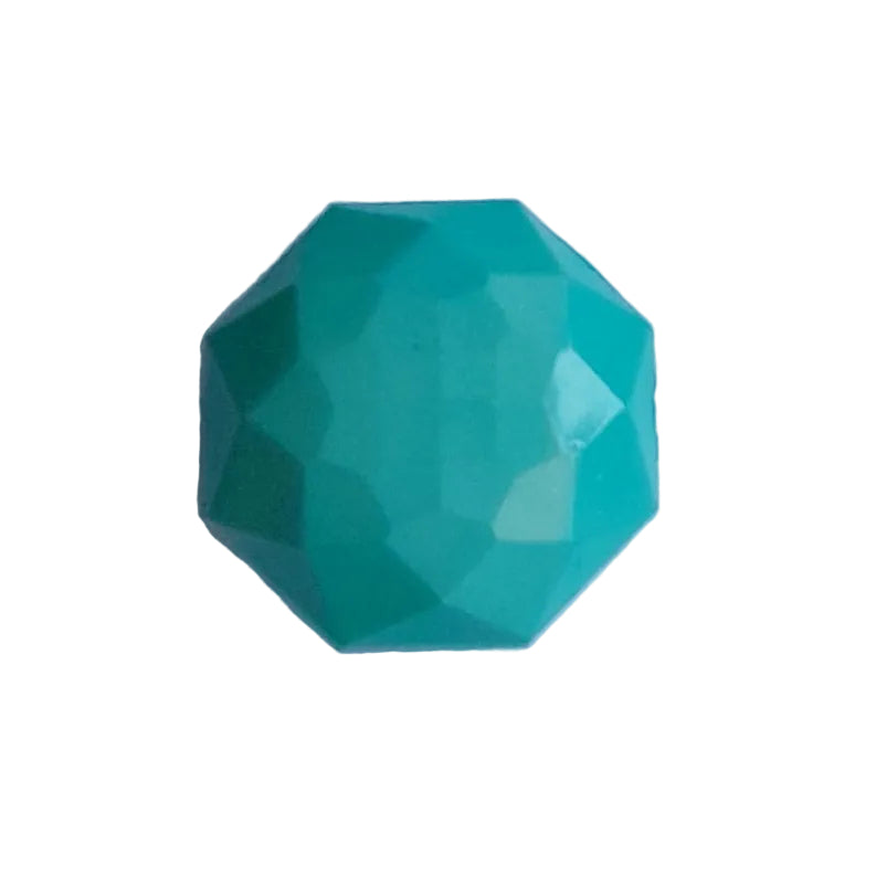 A faceted, octagonal turquoise  bead 