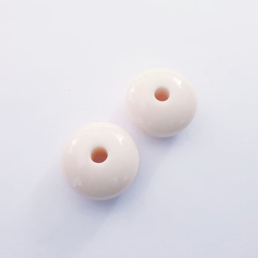 Lucite Bead Ivory Donut 8x18mm