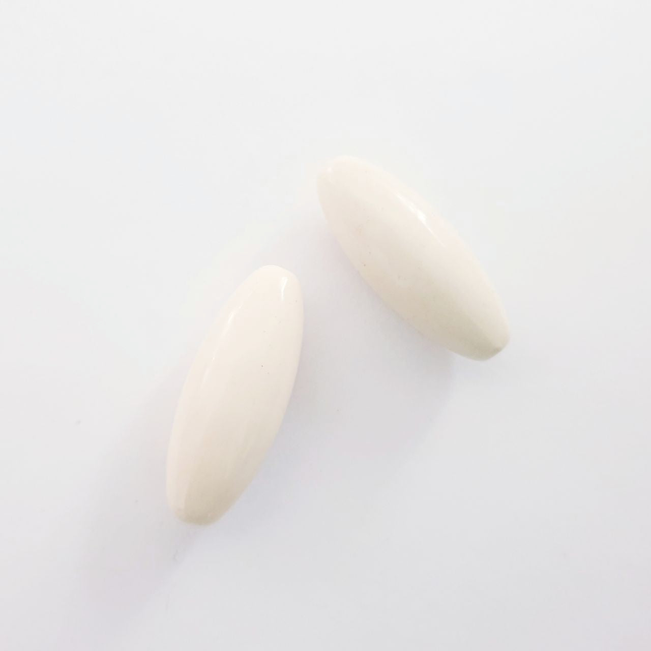 Lucite Bead Ivory Oval 30x12mm