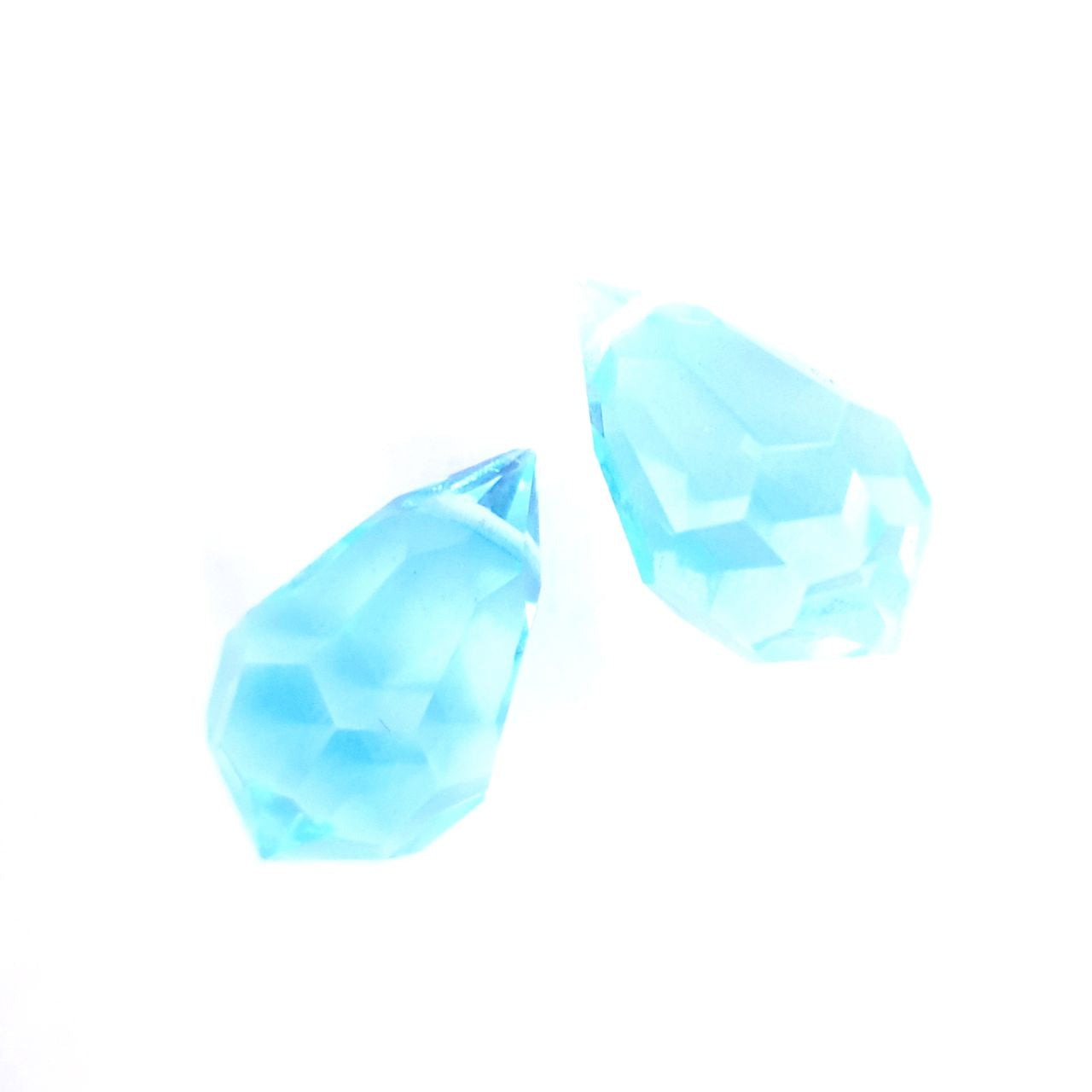 Machine Cut Czech Preciosa Crystal Drop Aquamarine 22x12mm