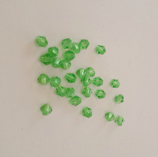 Machine Cut Czech Preciosa Crystal Bicone Peridot 4mm | Pack of 25