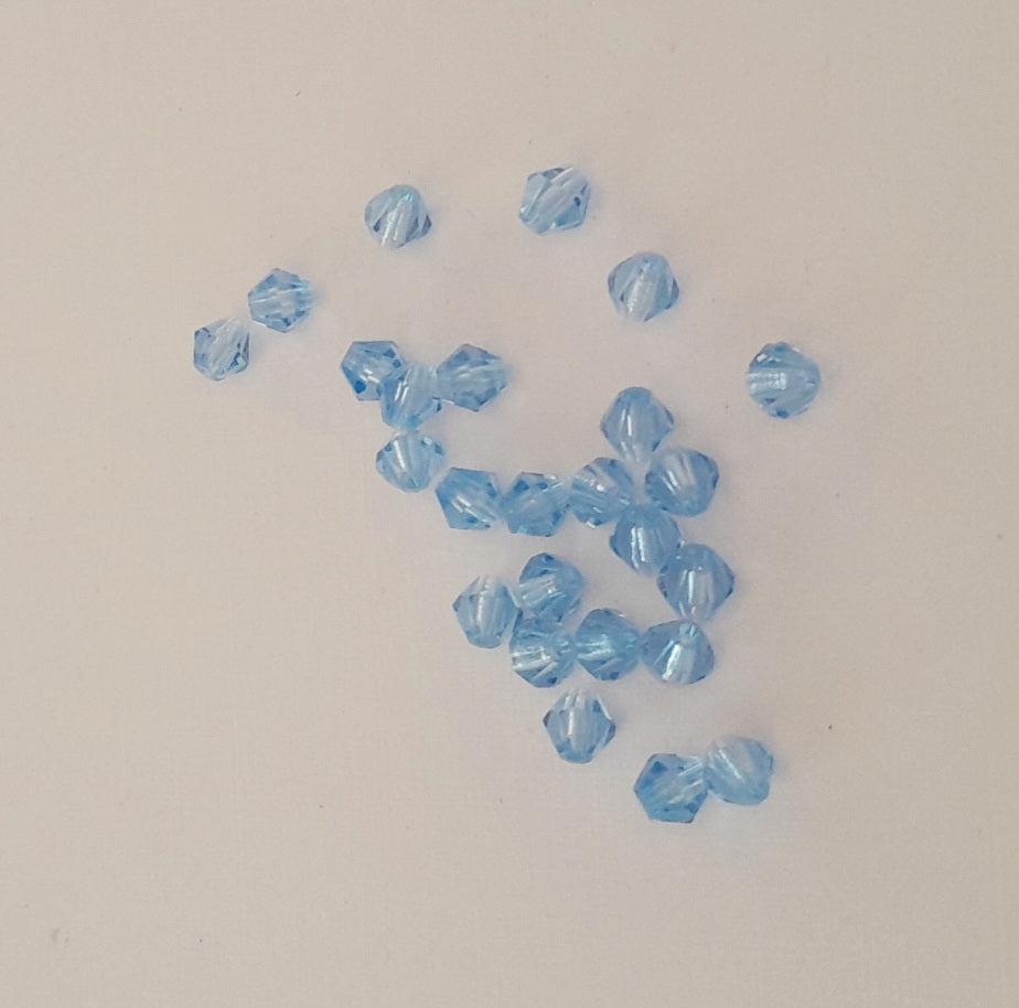 Machine Cut Czech Preciosa  Crystal Bicone Sapphire 4mm | Pack of 25